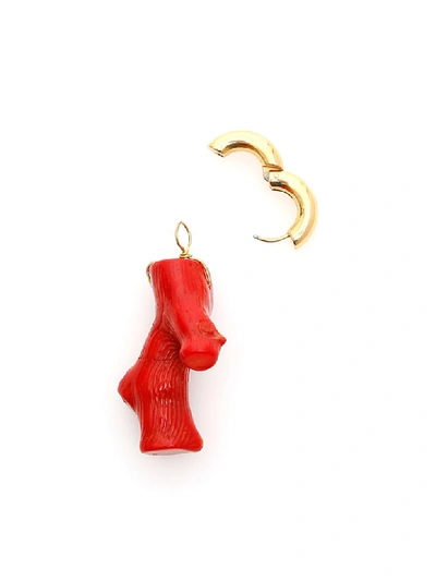 Shop Timeless Pearly Mismatched Earrings In Variante Abbinata (red)