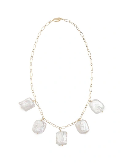 Shop Timeless Pearly Chain Necklace With Pearls In Variante Abbinata (white)