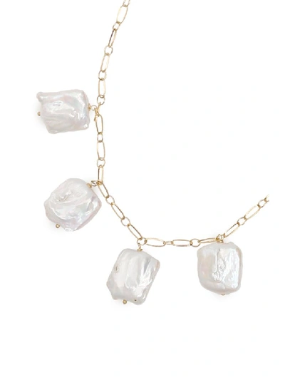 Shop Timeless Pearly Chain Necklace With Pearls In Variante Abbinata (white)