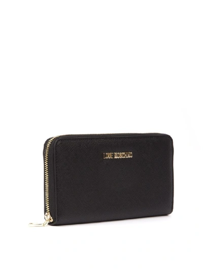 Shop Love Moschino Black Synthetic Fiber Wallet