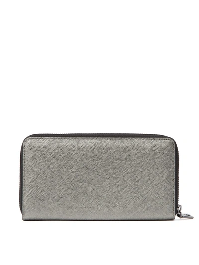 Shop Love Moschino Gold Synthetic Wallet In Grey
