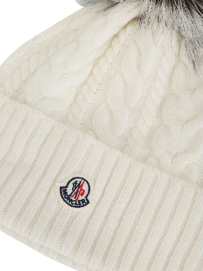 Shop Moncler Beanie In Beige