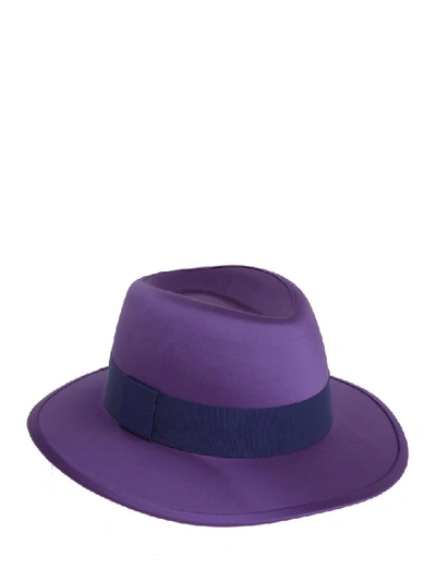 Shop Saint Laurent Hat In Purple