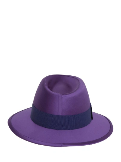 Shop Saint Laurent Hat In Purple