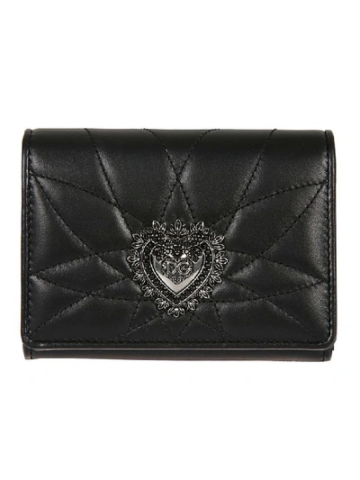 Shop Dolce & Gabbana French Flap Wallet In Black