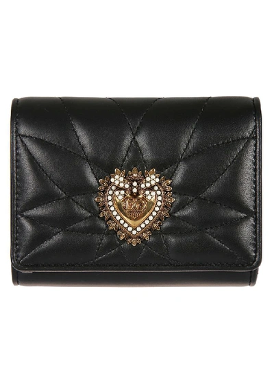 Shop Dolce & Gabbana French Flap Wallet In Black