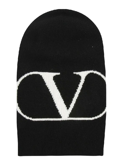 Shop Valentino Logo Print Beanie In Na