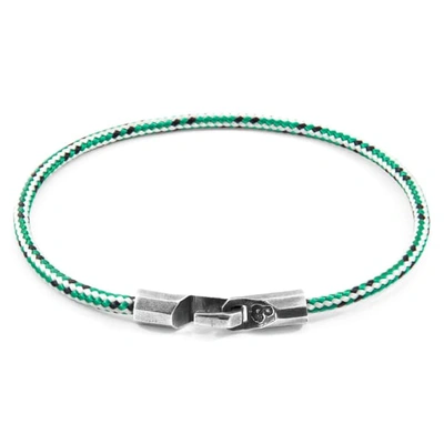 Shop Anchor & Crew Green Dash Talbot Silver & Rope Bracelet (charity Bracelet One Tree Planted)