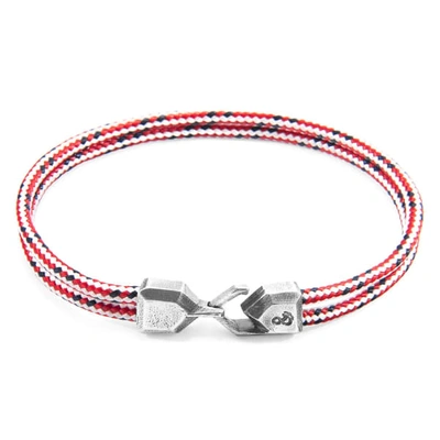 Shop Anchor & Crew Red Dash Cromer Silver & Rope Bracelet (charity Bracelet End Youth Homelessness)