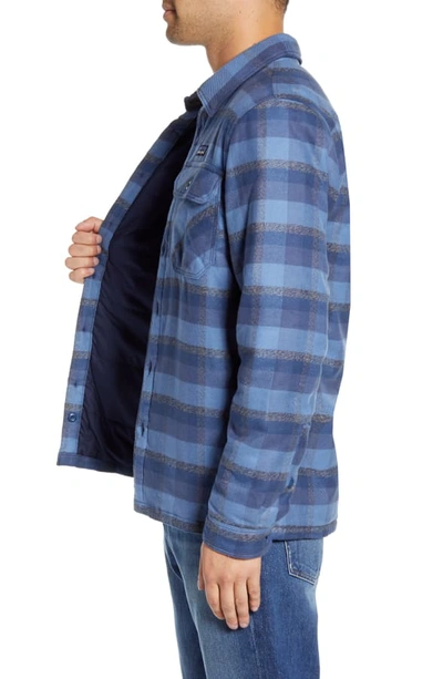 Shop Patagonia 'fjord' Flannel Shirt Jacket In Observer Wooly Blue