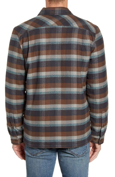 Shop Patagonia 'fjord' Flannel Shirt Jacket In Observer Ink Black