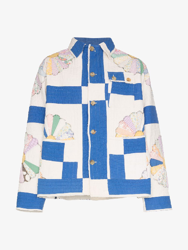 Bode Quilted Workwear Shirt In White | ModeSens