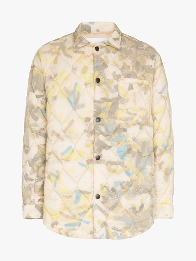 Shop Cmmn Swdn Printed Quilted Jacket In Yellow