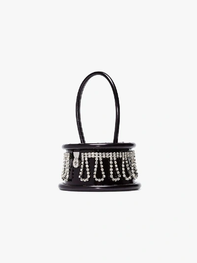 Shop Area Black Embellished Leather Box Bag