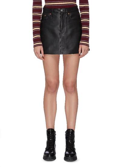 Shop Acne Studios Lambskin Leather Skirt