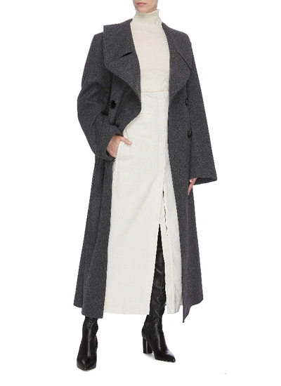 Shop Lemaire Double-breasted Melton Coat