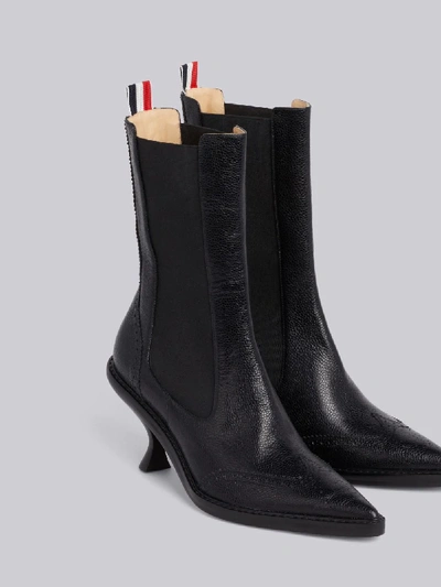 Shop Thom Browne Brogued Wingtip Chelsea Boot In Black