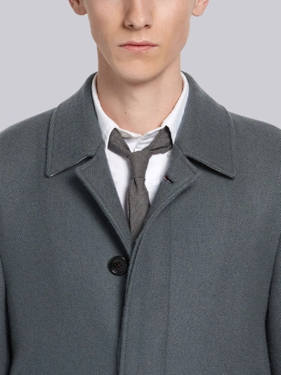 Shop Thom Browne Medium Grey Double Face Cashmere Unconstructed Bal Collar Overcoat