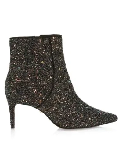 Shop Schutz Women's Ravel Glitter Point-toe Ankle Boots In Navy Black