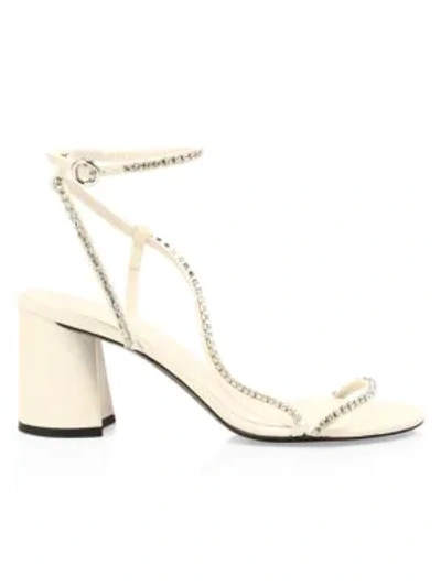 Shop 3.1 Phillip Lim / フィリップ リム Drum Crystal-embellished Leather Sandals In Ivory