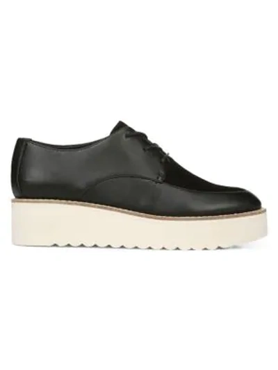 Shop Vince Zina Leather & Suede Platform Loafers In Black