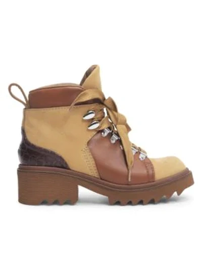 Shop Chloé Bella Nubuck & Leather Hiking Boots In Canyon Brown