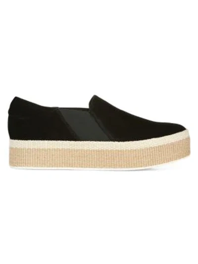 Shop Vince Women's Wilden Slip-on Suede Espadrille Sneakers In Black