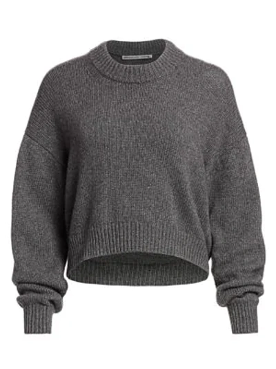 Shop Alexander Wang Zipper-trimmed Sweater In Heather Grey