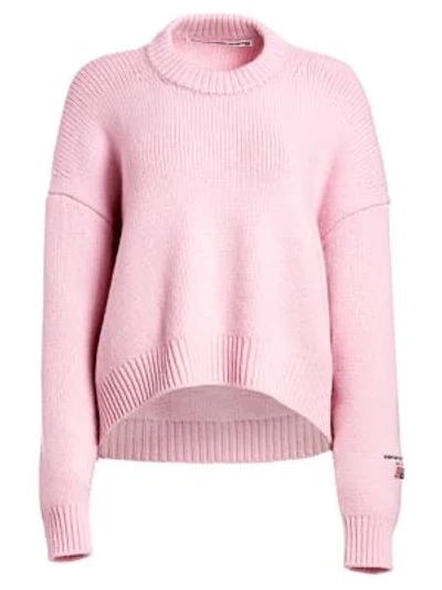 Shop Alexander Wang Drape-back Cotton Sweater In Pink