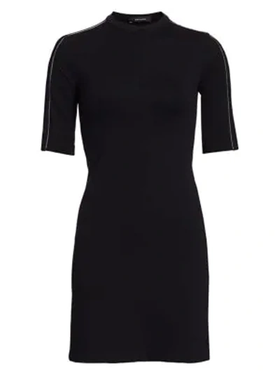 Shop Artica Arbox Zip-front Piping Dress In Black
