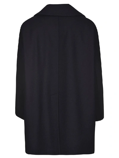 Shop Givenchy Double Breasted Oversized Coat In Navy