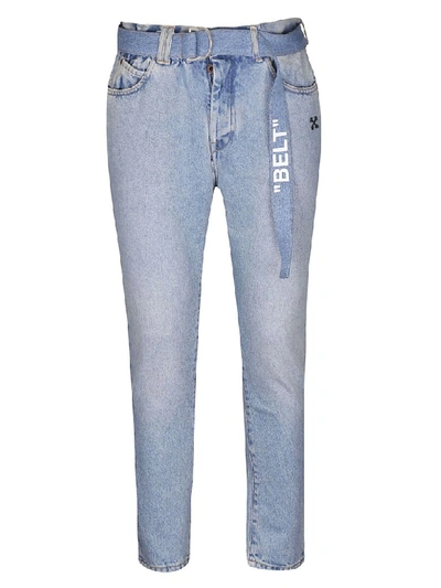 Shop Off-white Belted Jeans In Denim