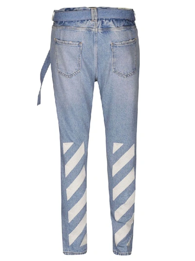 Shop Off-white Belted Jeans In Denim
