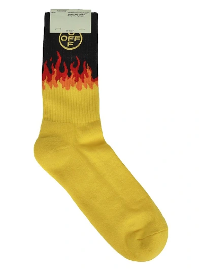 Shop Off-white Flame Socks In Multicolor