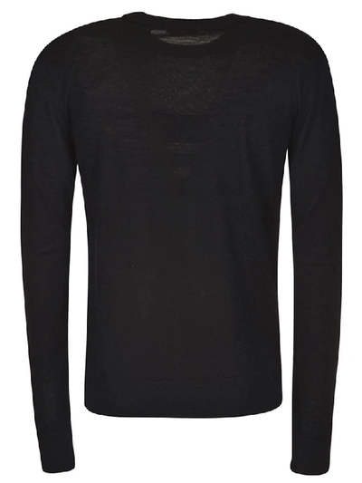 Shop Balmain Logo Knit Pullover In Black/white