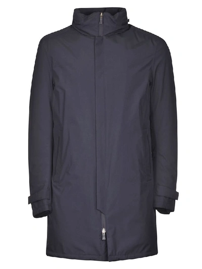 Shop Herno Classic Zipped Parka In Blue