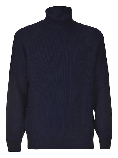 Shop Brunello Cucinelli Ribbed Knit Sweater In Marine