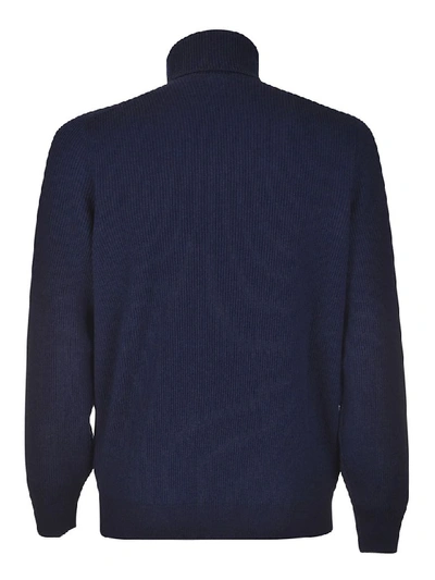 Shop Brunello Cucinelli Ribbed Knit Sweater In Marine