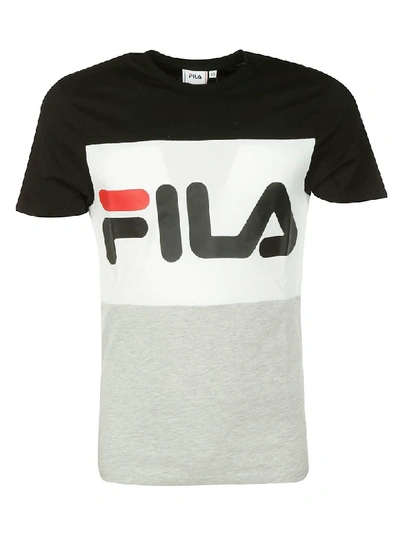 Shop Fila Short Sleeve T-shirt In Black-grey-white