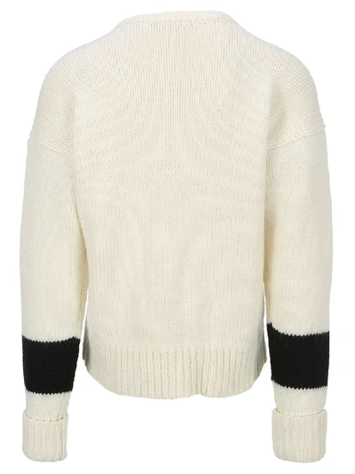 Shop Neil Barrett Stripe Knit Sweater In White