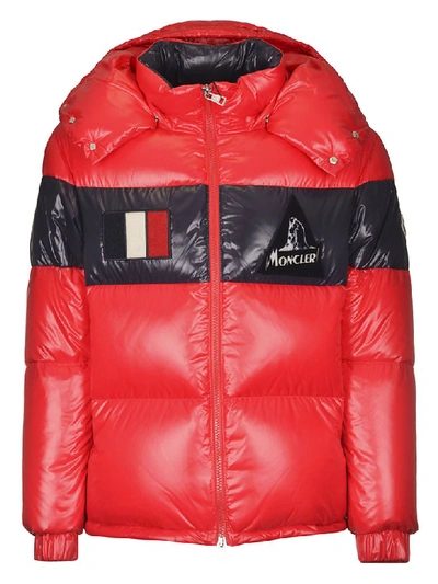 Shop Moncler Gary Logo Patch Padded Jacket In Red