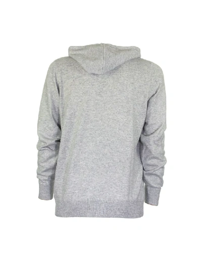 Shop Brunello Cucinelli Light Gray Cashmere Hooded Sweatshirt In Grey