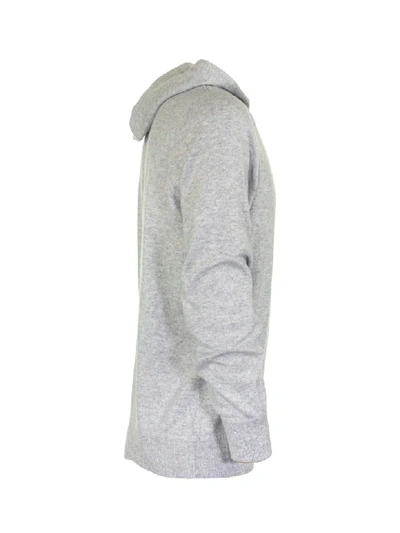 Shop Brunello Cucinelli Light Gray Cashmere Hooded Sweatshirt In Grey