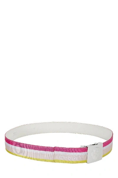 Pre-owned Chanel Multicolor Camellia Grosgrain Belt