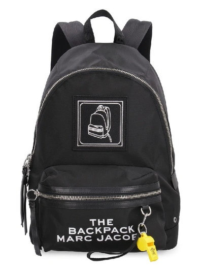 Shop Marc Jacobs Embroidered Patch Nylon Backpack In Black