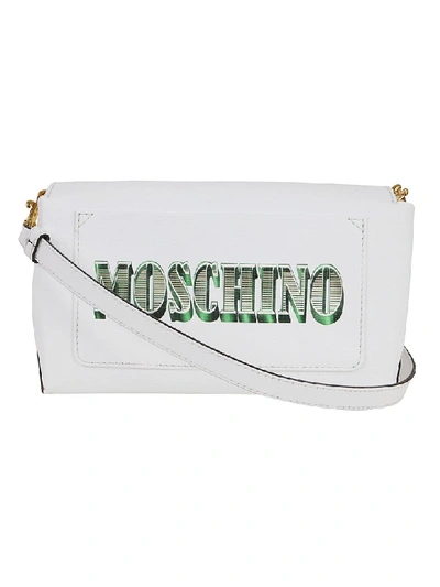 Moschino Dollar Teddy Bear Shoulder Bag In White