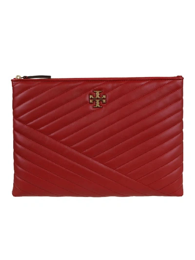 Shop Tory Burch Kira Chevron Pouch In Red Apple