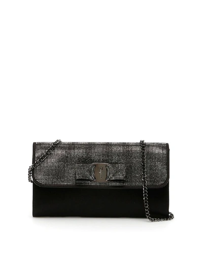 Shop Ferragamo Crystal Vara Bag In Nero (black)