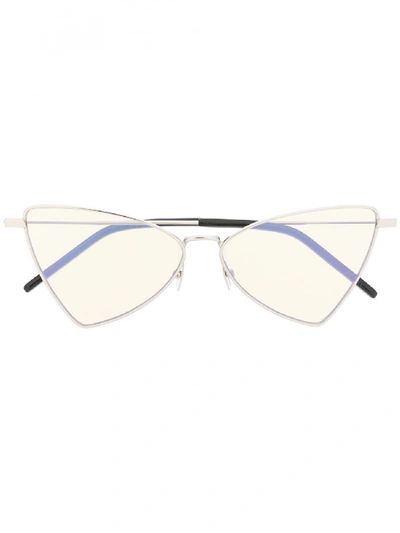Shop Saint Laurent New Wave Sunglasses In Silver