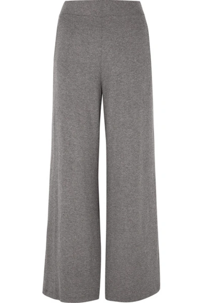 Shop Leset Lori Brushed Stretch-knit Wide-leg Pants In Gray